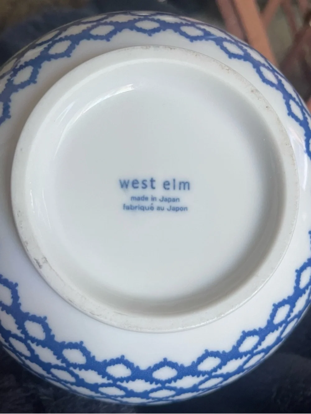 West Elm Folk Pad 7” Bowls Japanese Printed Boho Glazed Patterned Porcelain
